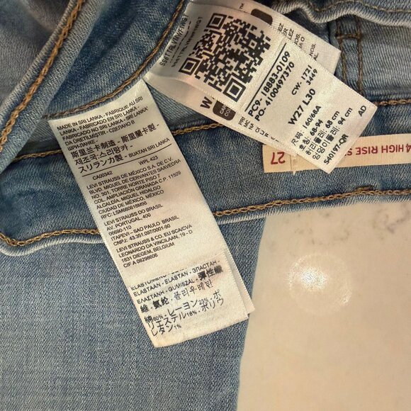 Levi's High Rise Straight Light Wash Size 27 - Picture 5 of 6